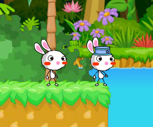 Rainbow Rabbit, 2 player rabbit game, Play Rainbow Rabbit Game at twoplayer-game.com.,Play online free game.